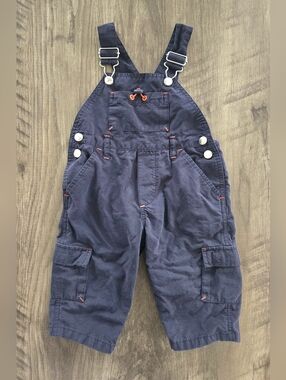 Vintage Y2K Miniwear Boy's Dark Blue Overalls Size 12 Months